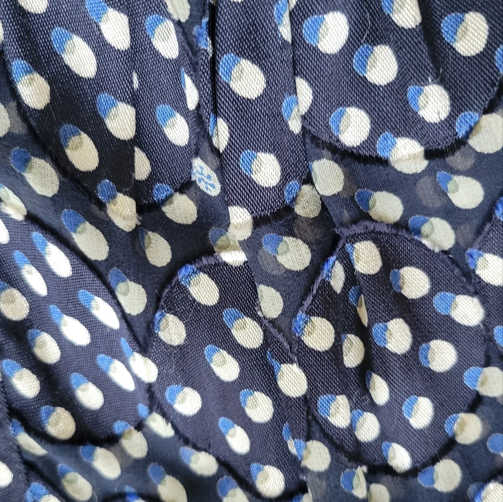 Tory Burch Navy Polka Dot Silk Dress - Picture 2 of 12